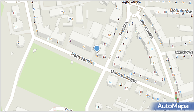 Zgorzelec, Partyzantów, 6, mapa Zgorzelec