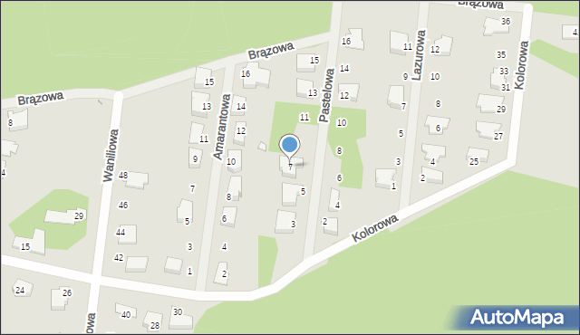 Zielona Góra, Pastelowa, 7, mapa Zielona Góra