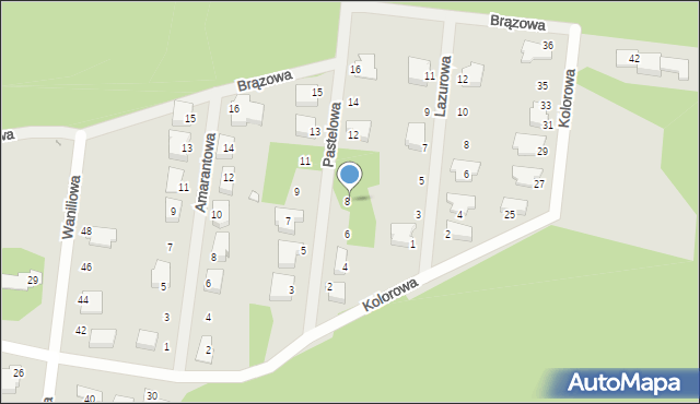 Zielona Góra, Pastelowa, 8, mapa Zielona Góra