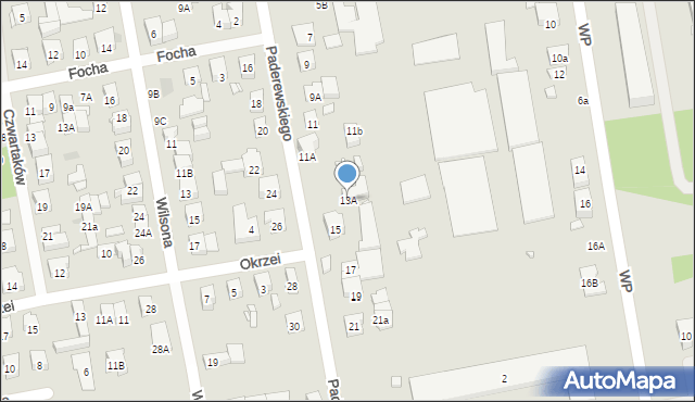 Zielonka, Paderewskiego Ignacego Jana, 13A, mapa Zielonka