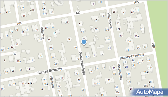 Zielonka, Paderewskiego Ignacego Jana, 55a, mapa Zielonka