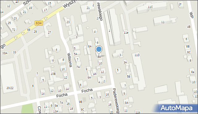 Zielonka, Paderewskiego Ignacego Jana, 8A, mapa Zielonka