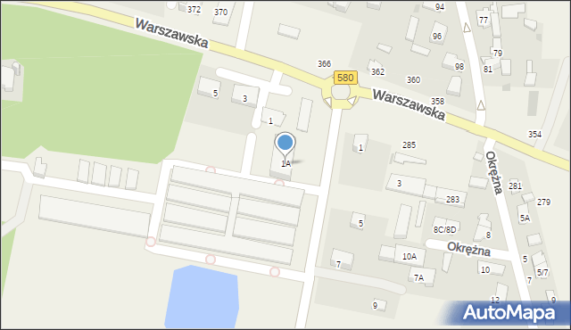 Zielonki-Parcela, Parkowa, 1A, mapa Zielonki-Parcela
