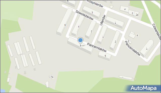 Złocieniec, Pancerniaków, 7, mapa Złocieniec