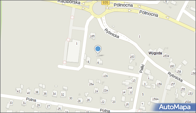 Żory, Pałki, 6a, mapa Żor