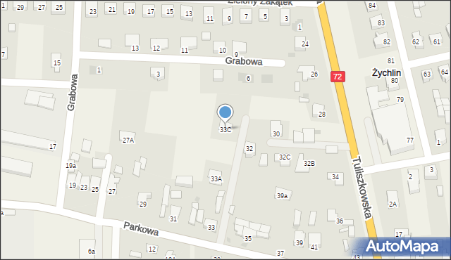 Żychlin, Parkowa, 33C, mapa Żychlin