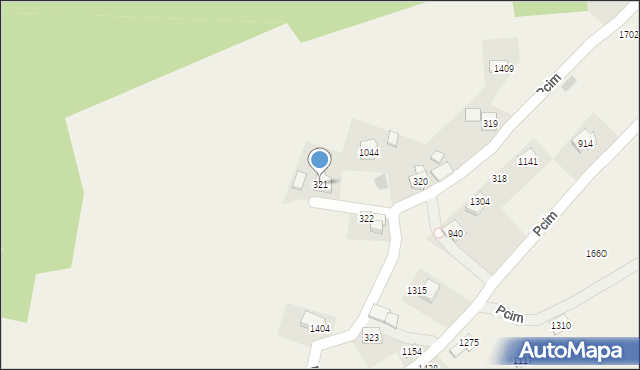 Pcim, Pcim, 321, mapa Pcim