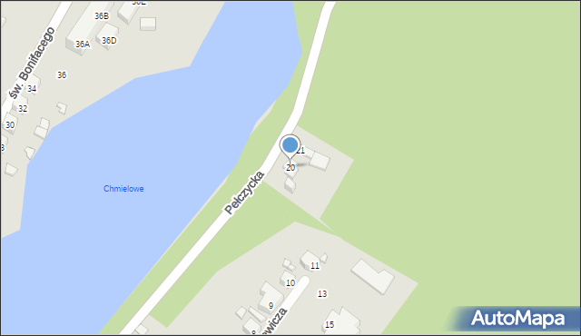 Barlinek, Pełczycka, 20, mapa Barlinek