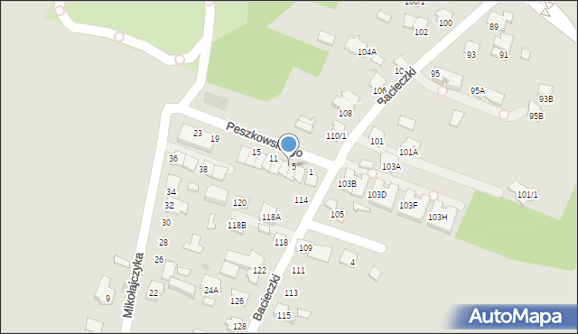 Białystok, Peszkowskiego Zdzisława, ks. rtm., 7, mapa Białegostoku