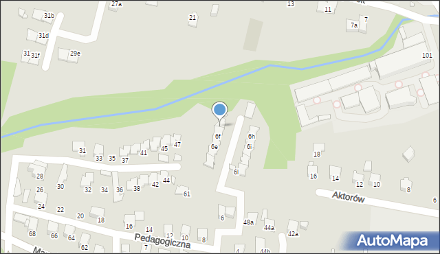 Bielsko-Biała, Pedagogiczna, 6g, mapa Bielsko-Białej