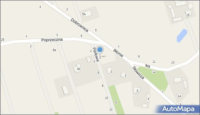 Błonie, Perłowa, 1, mapa Błonie