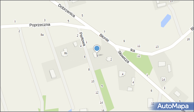 Błonie, Perłowa, 3, mapa Błonie