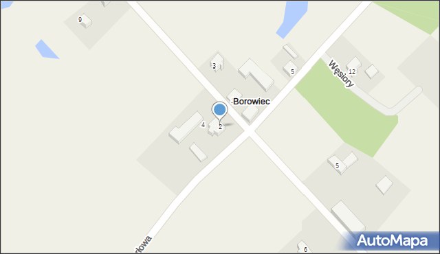 Borowiec, Perłowa, 2, mapa Borowiec