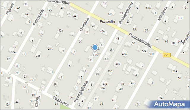 Brwinów, Pedagogiczna, 11A, mapa Brwinów