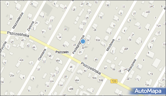 Brwinów, Pedagogiczna, 22, mapa Brwinów