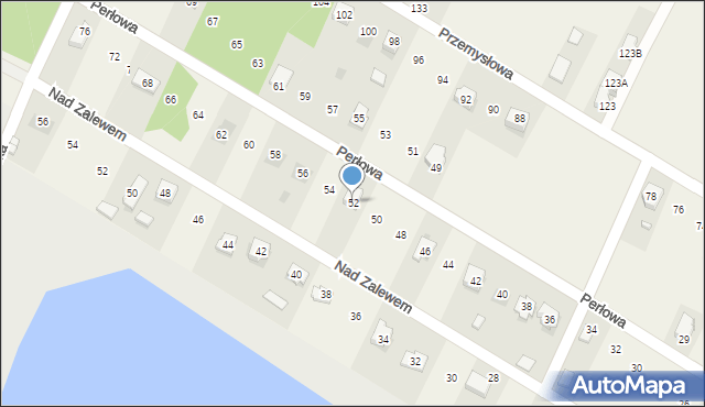 Brzeziny, Perłowa, 52, mapa Brzeziny