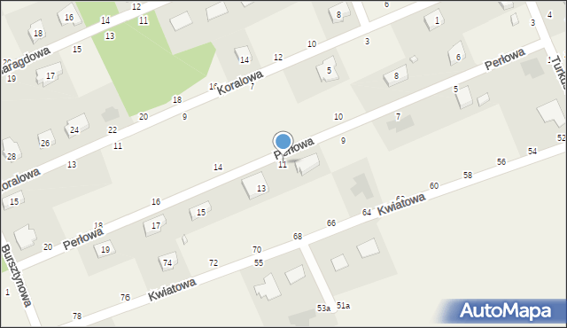 Bukowiec, Perłowa, 11, mapa Bukowiec