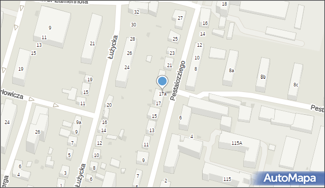 Bydgoszcz, Pestalozziego Jana, 17a, mapa Bydgoszczy