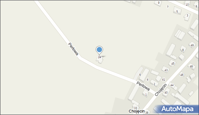 Chojęcin, Perłowa, 14, mapa Chojęcin