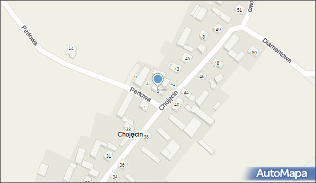 Chojęcin, Perłowa, 2, mapa Chojęcin