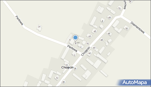 Chojęcin, Perłowa, 4, mapa Chojęcin