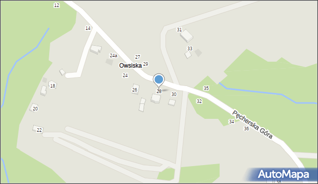 Czchów, Pęcherska Góra, 28, mapa Czchów