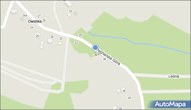 Czchów, Pęcherska Góra, 34, mapa Czchów