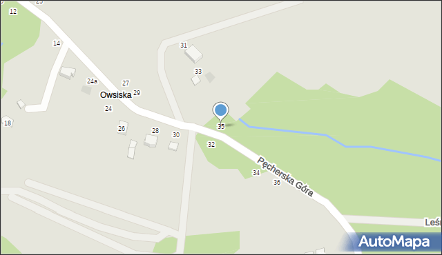 Czchów, Pęcherska Góra, 35, mapa Czchów