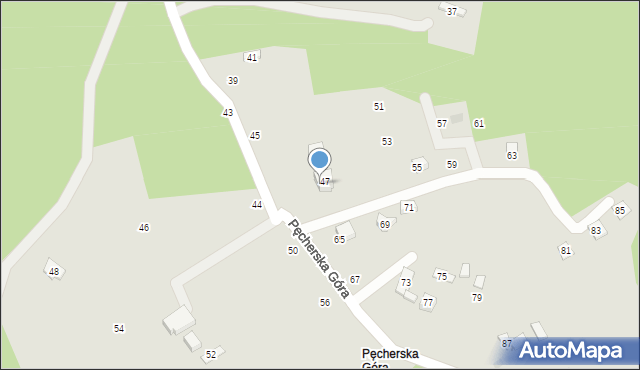 Czchów, Pęcherska Góra, 49, mapa Czchów