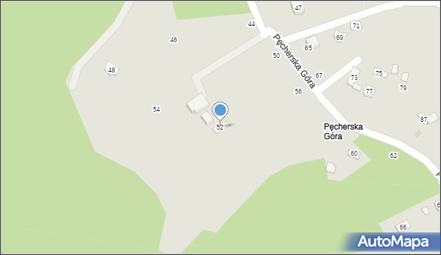Czchów, Pęcherska Góra, 52, mapa Czchów