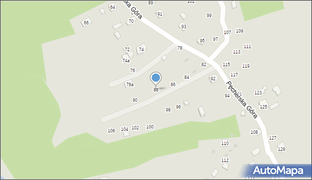Czchów, Pęcherska Góra, 88, mapa Czchów