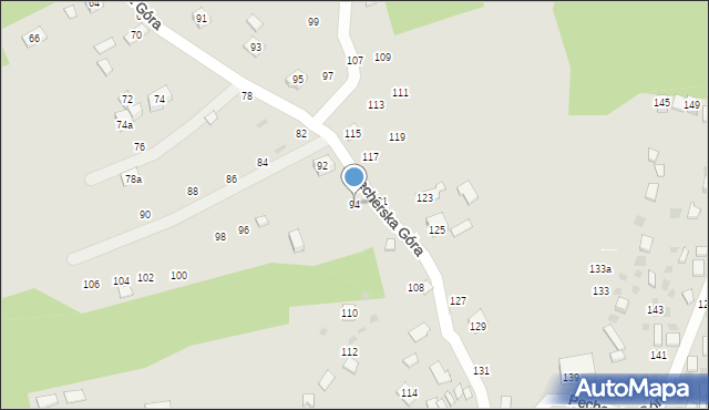 Czchów, Pęcherska Góra, 94, mapa Czchów