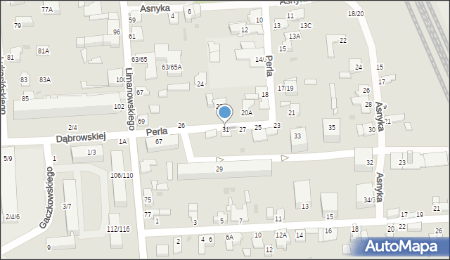 Częstochowa, Perla Feliksa, 31, mapa Częstochowy