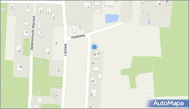 Czosnówka, Perłowa, 14, mapa Czosnówka