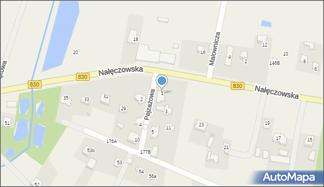 Dąbrowica, Pejzażowa, 1, mapa Dąbrowica