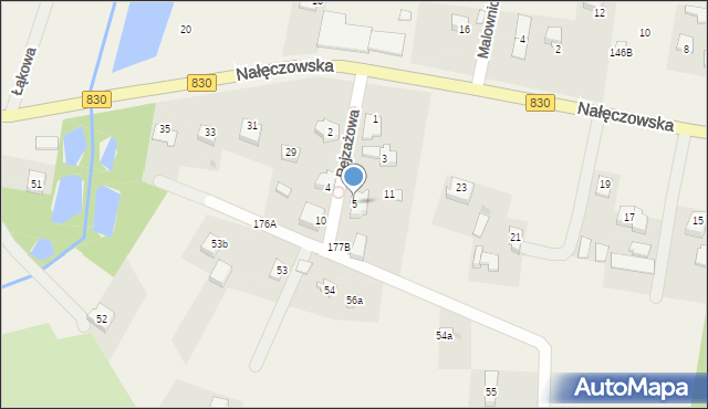 Dąbrowica, Pejzażowa, 5, mapa Dąbrowica