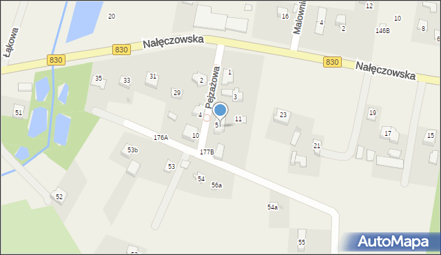 Dąbrowica, Pejzażowa, 9, mapa Dąbrowica