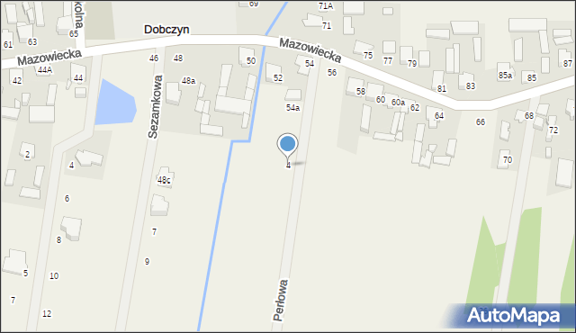 Dobczyn, Perłowa, 4, mapa Dobczyn