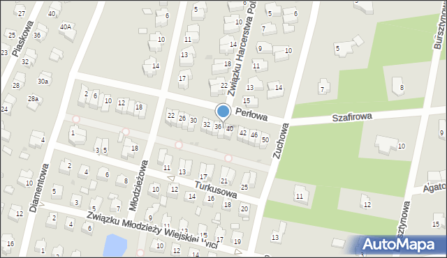 Działdowo, Perłowa, 38, mapa Działdowo