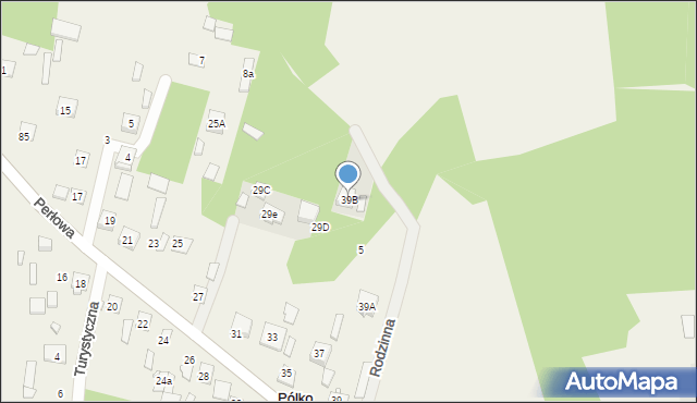 Dzięcioły, Perłowa, 39B, mapa Dzięcioły
