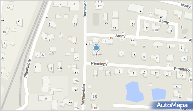 Gdańsk, Penelopy, 1, mapa Gdańska