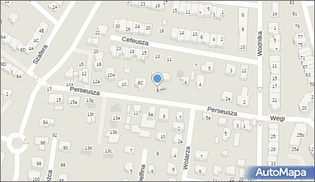 Gdańsk, Perseusza, 8, mapa Gdańska