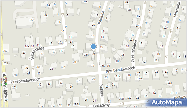 Gdynia, Perkuna, 16, mapa Gdyni