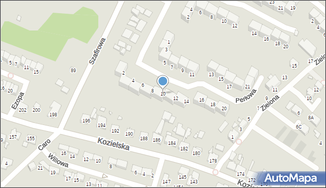 Gliwice, Perłowa, 10, mapa Gliwic