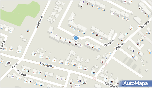 Gliwice, Perłowa, 12, mapa Gliwic