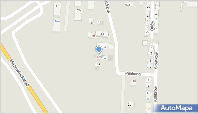 Gliwice, Pelikana, 12A, mapa Gliwic