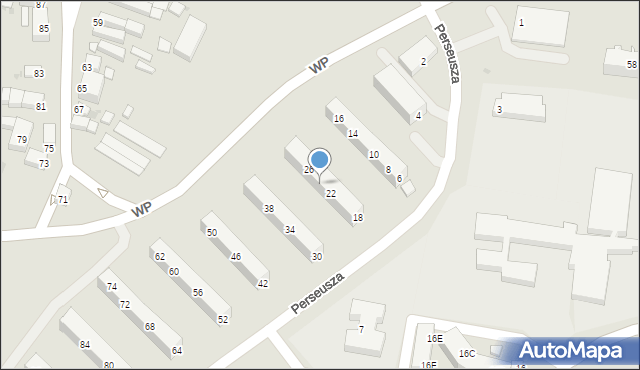 Głogów, Perseusza, 24, mapa Głogów
