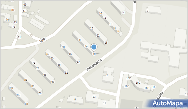 Głogów, Perseusza, 30, mapa Głogów