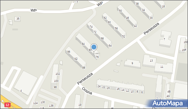 Głogów, Perseusza, 78, mapa Głogów