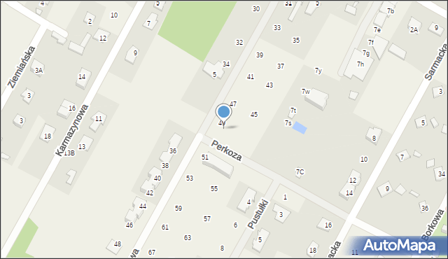 Głosków, Perkoza, 7, mapa Głosków